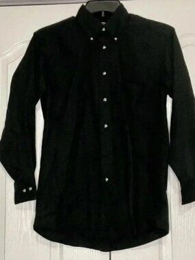 Edwards Men's Black Long Sleeve Button Up Dress‎ Shirt Style 1280-010 Size S 31